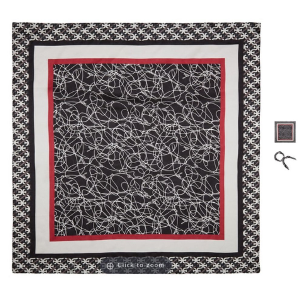 Silk Scarf Abstract Pattern - Sam Edel Logo Scarf